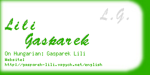 lili gasparek business card